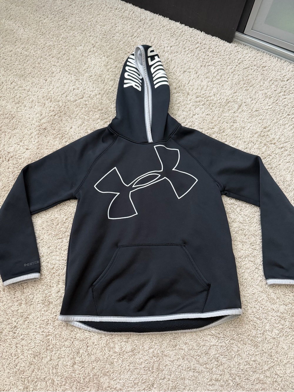 Under Armour Kids' Black Logo Hoodie Youth M